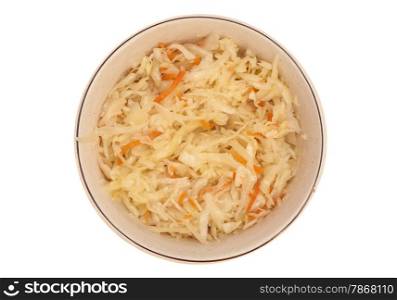 sauerkraut on plate isolated over white
