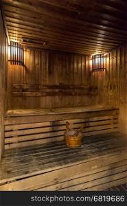 sauna room in spa treatment