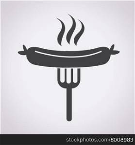 Sausage grilled with fork icon