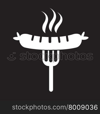 Sausage grilled with fork icon