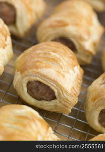 Sausage Rolls on a Cooling Rack