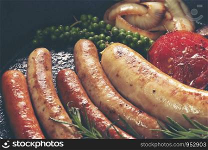 sausage set with tomato and vegetable