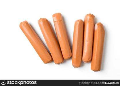 sausages on white background