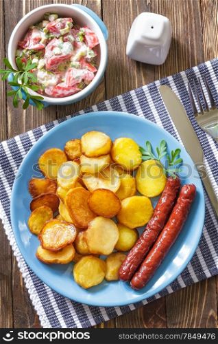 Sausages with potato
