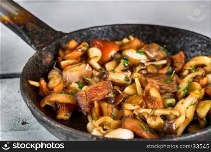 Sauteed wild mushrooms with garlic and parsley