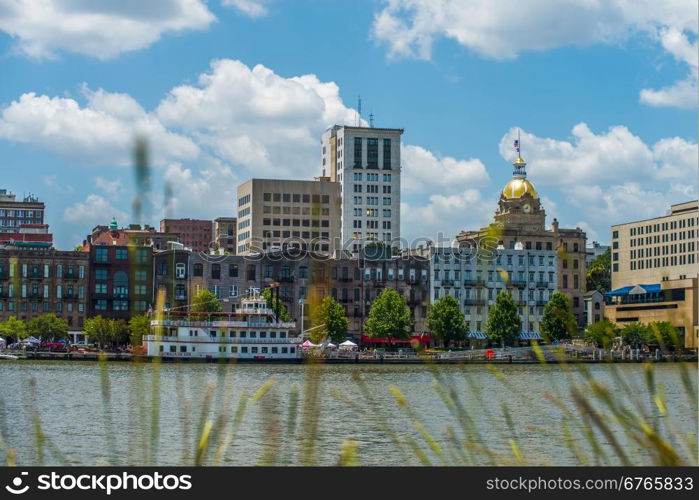 Savannah Georgia USA downtown skyline