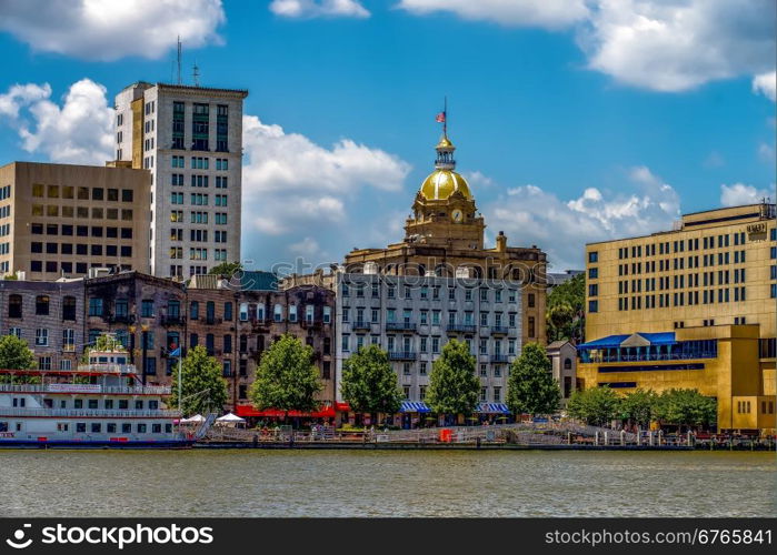 Savannah Georgia USA downtown skyline