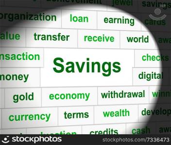 Saved Savings Indicating Investment Growth And Finances