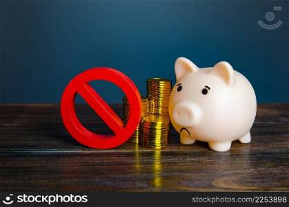 Savings are blocked. Arrest of accounts, sanctions. Confiscation of property. Asset freeze. Bad credit history. Economic restrictions. End of financial resources, lack of money. Economic difficulties.