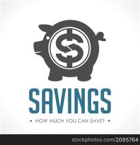 Savings pig - save money business concept