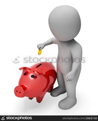 Savings Save Representing Piggy Bank And Earnings 3d Rendering