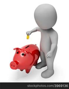 Savings Save Representing Piggy Bank And Earnings 3d Rendering