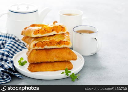 Savory salted pies with pumpkin and onion