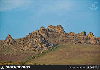 Saxon castle - rocks at Suvo village Barguzin valley,Buryatia, Russia, &#xA;