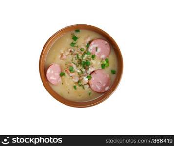 Saxonian potato soup. German cuisine