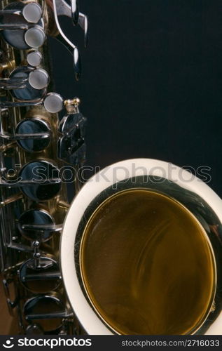 Saxophone photographed in low light