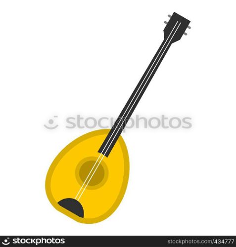 Saz baglama turkish music instrument icon flat isolated on white background vector illustration. Saz baglama music instrument icon isolated