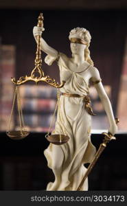 Scales of Justice and Law concept . God of law, Statue of lady justice