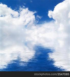 Scape with sky, clouds and water