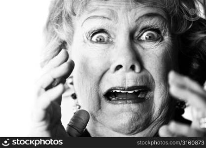 Scared older woman