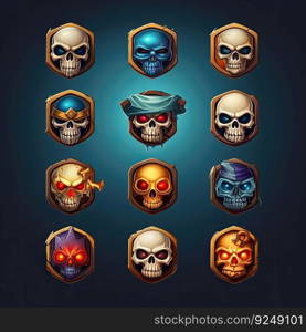 scary skull death game ai generated. background pirate, danger medical, health design scary skull death game illustration. scary skull death game ai generated