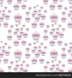 Scattered Pearls Seamless Pattern Isolated on White Background. Scattered Pearls Seamless Pattern