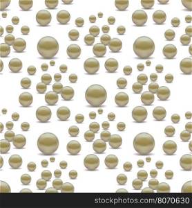 Scattered Pearls Seamless Pattern Isolated on White Background. Scattered Pearls Seamless Pattern