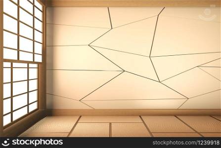 Scene mock up empty room with wall design.3D rendering