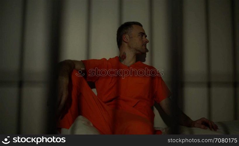 Scene of a hardened criminal in jail
