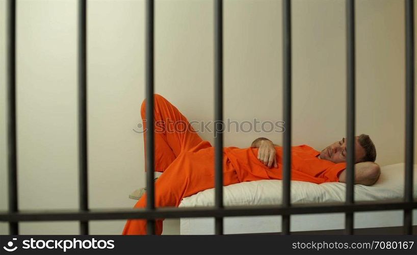 Scene of a lethargic inmate in prison