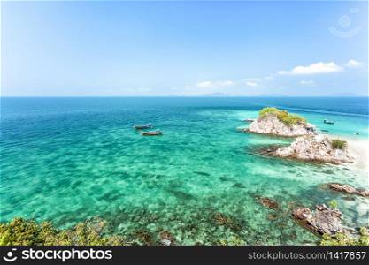 Scenery Landscape summer time clear sea beach and blue sky