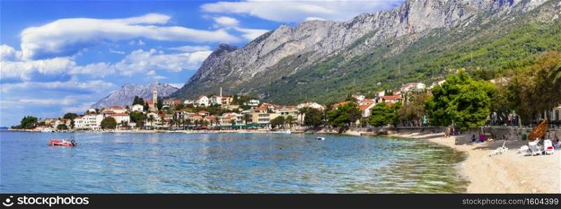 Scenic Adriatic coast of Croatia - picturesque Gradac village, with nice beach, Makarska riviera