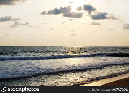 Scenic colorful sunset at the sea coast. Good for wallpaper or background image.