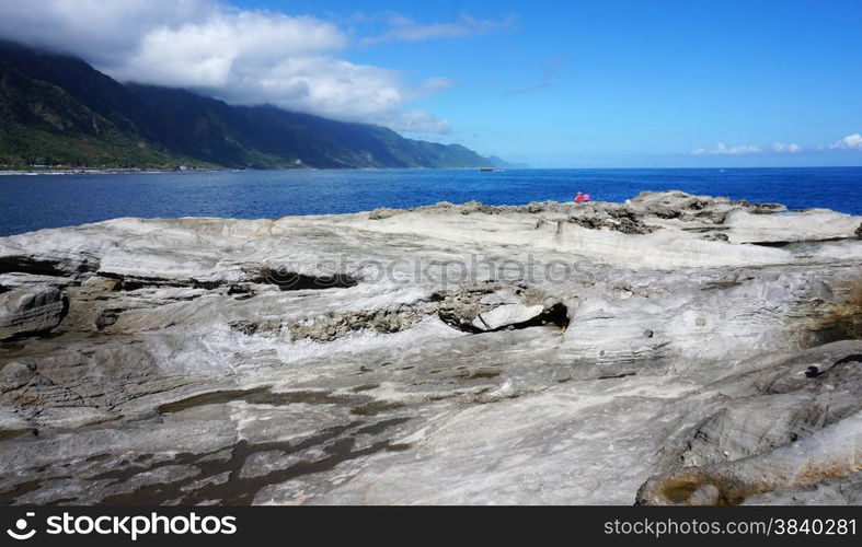 Scenic east coast shore line of Taiwan. Taiwan coastal line