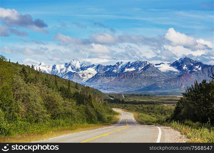 Scenic highway in Alaska, USA