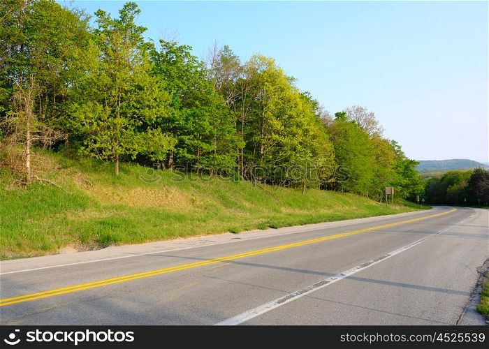 Scenic highway near Arcadia, MI, USA
