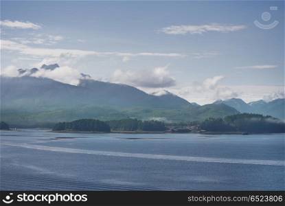 Scenic landscape from Icy Strait Point, Hoonah, Alaska, USA. Icy Strait Point, Hoonah, Alaska, USA