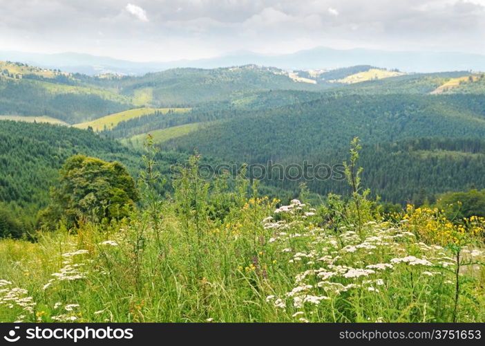 scenic mountain peaks against the blue sky