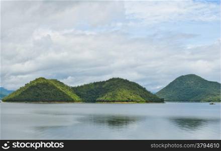 Scenic of Srinakarin dam,Thailand