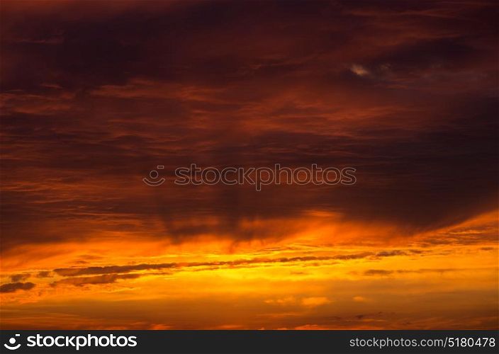 Scenic orange sunset sky background