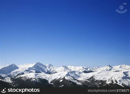 Scenic snow-covered mountains.