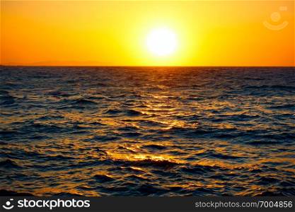 Scenic sundown over sea - Sunset seascape