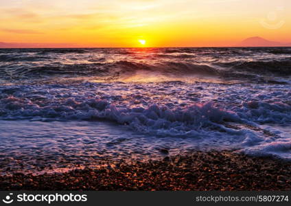 Scenic sunset at the sea