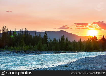 Scenic Sunset in the mountains