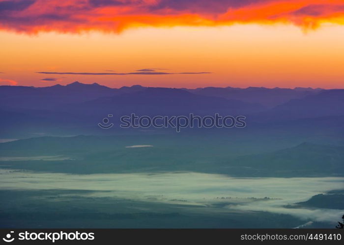 Scenic Sunset in the mountains