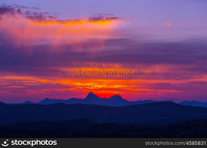 Scenic Sunset in the mountains