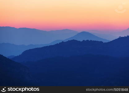 Scenic Sunset in the mountains