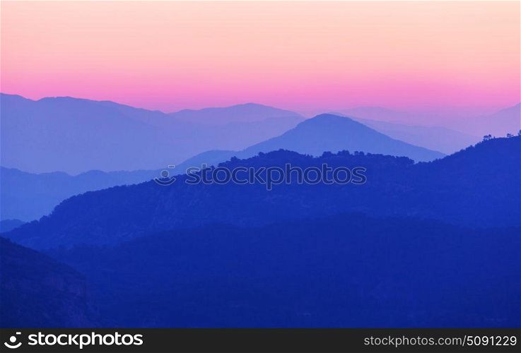 Scenic Sunset in the mountains