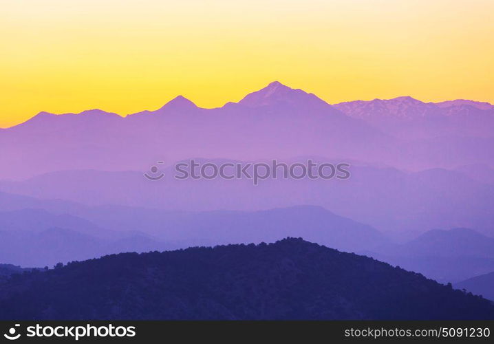 Scenic Sunset in the mountains