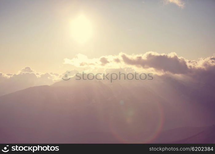 Scenic Sunset in the mountains